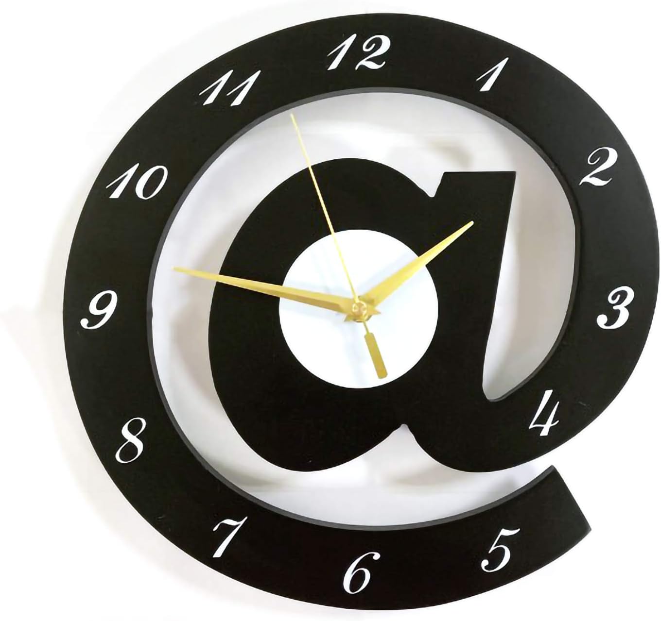 The Sign (@)3D Wooden wall clock for Living Room, Bed Room Home Decor Art &amp; Hanging Decorative Showpiece Items