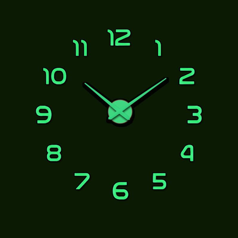 Wooden Numbers Wall Clocks Round Dial only Glow in The Dark Clock Wall for Living Decor Modern Decorative