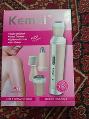 Kemei 4 in 1 Rechargeable Hair Remover Shaver Ladies epilator - KM-3024 (Random color)