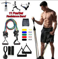 11 Piece Power Resistance Band Set Strength Training Yoga Sports Fitness Band Equipment for Men and Women z
