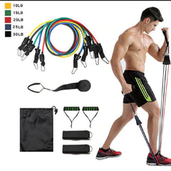 11 Piece Power Resistance Band Set Strength Training Yoga Sports Fitness Band Equipment for Men and Women z
