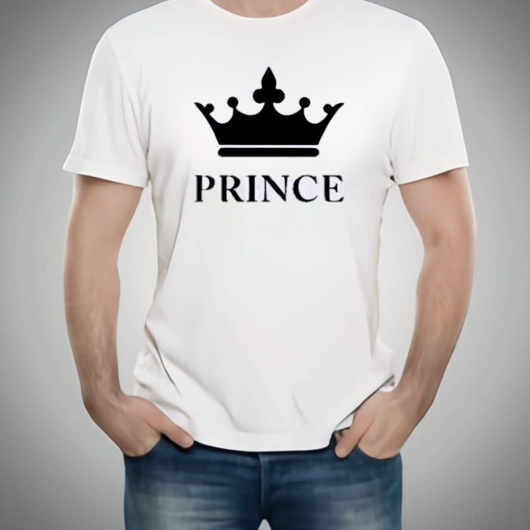 Stylish White T-Shirt with Cute Design â€“ Best Quality T-Shirts For Boys | T-Shirt For Men | Printed T-Shirts - Prince T-ShirtsÂ  | Prince Design T-Shirt