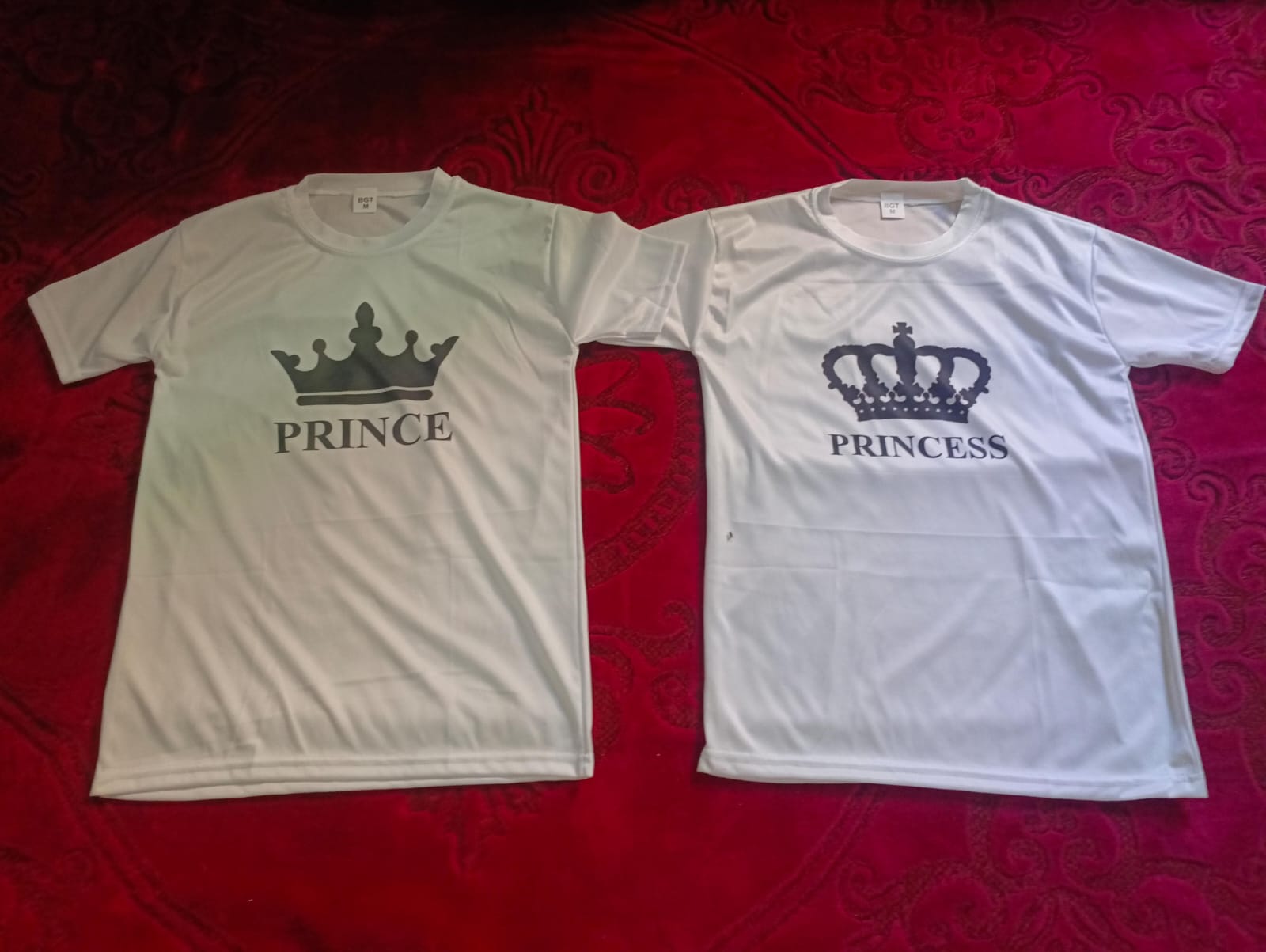 Combo Of Prince &amp; Princes Style White T-Shirt with Cute Design - Prince &amp; Princess Design T-ShirtsÂ  â€“ Best Quality T-Shirts For Girls | T-Shirt For Women - T-Shirt For Boy | T-Shirt For Men | Princes T-ShirtsÂ  | Prince Design T-Shirt