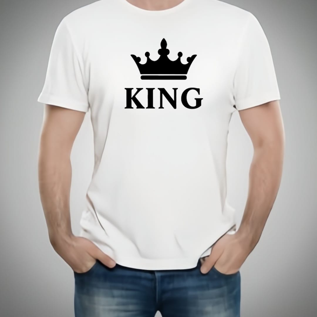 King &amp; Queen Style White T-Shirt - King &amp; Queen Design T-ShirtsÂ  â€“ Best Quality T-Shirts For Girls | T-Shirt For Women - T-Shirt For Boy | T-Shirt For Men | King T-ShirtsÂ  | Queen Design T-Shirt