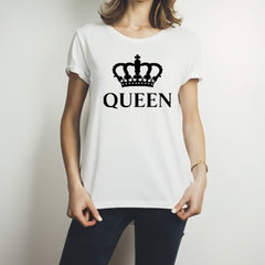 King &amp; Queen Style White T-Shirt - King &amp; Queen Design T-ShirtsÂ  â€“ Best Quality T-Shirts For Girls | T-Shirt For Women - T-Shirt For Boy | T-Shirt For Men | King T-ShirtsÂ  | Queen Design T-Shirt