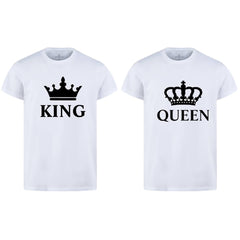 Combo Of King &amp; Queen Style White T-Shirt with Cute Design - King &amp; Queen Design T-ShirtsÂ  â€“ Best Quality T-Shirts For Girls | T-Shirt For Women - T-Shirt For Boy | T-Shirt For Men | Queen T-ShirtsÂ  | King Design T-Shirt