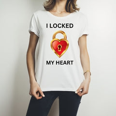 The Key &amp; My Heart Style White T-Shirt - Key &amp; Heart Design T-ShirtsÂ  â€“ Best Quality T-Shirts For Girls | T-Shirt For Women - T-Shirt For MenÂ 