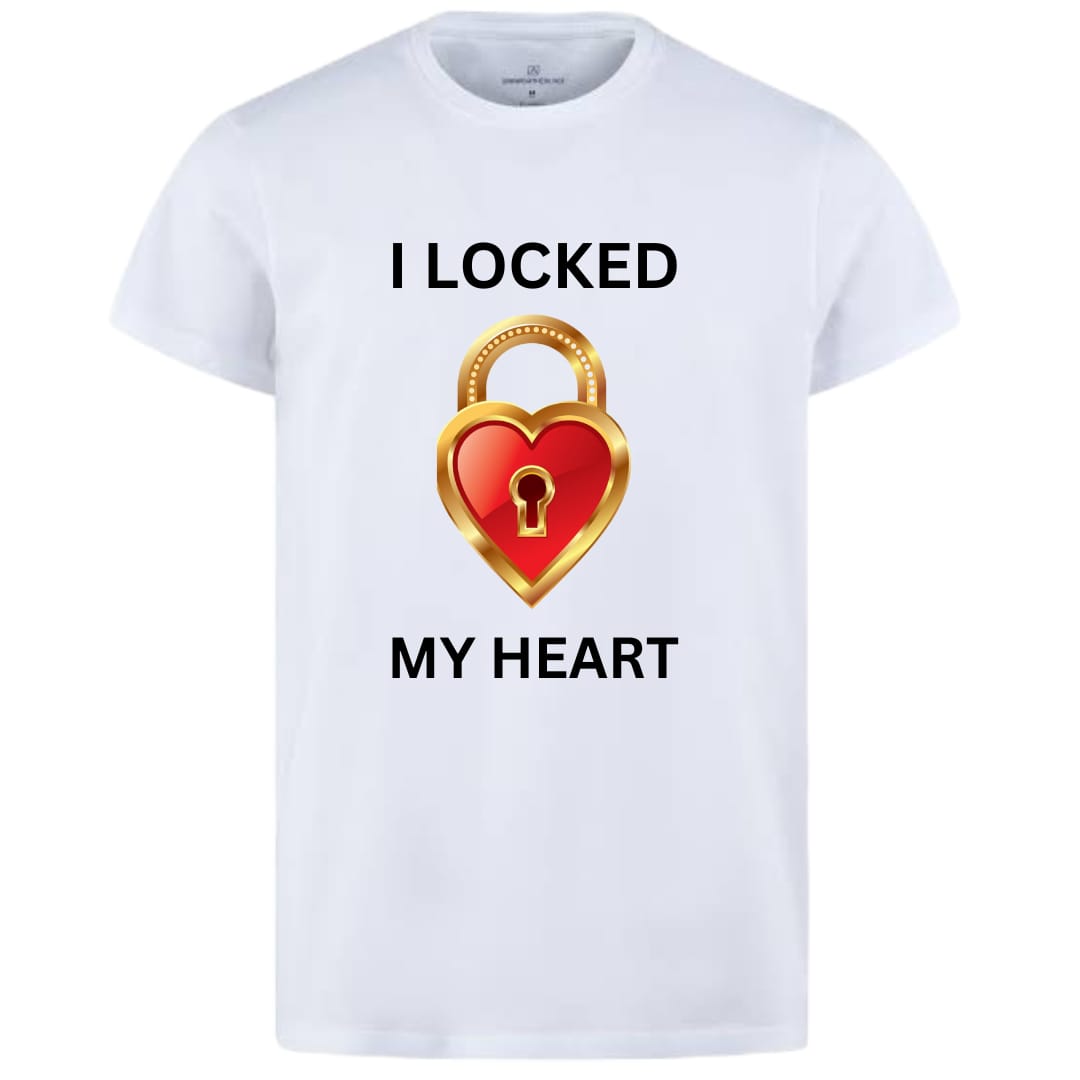 The Key &amp; My Heart Style White T-Shirt - Key &amp; Heart Design T-ShirtsÂ  â€“ Best Quality T-Shirts For Girls | T-Shirt For Women - T-Shirt For MenÂ 