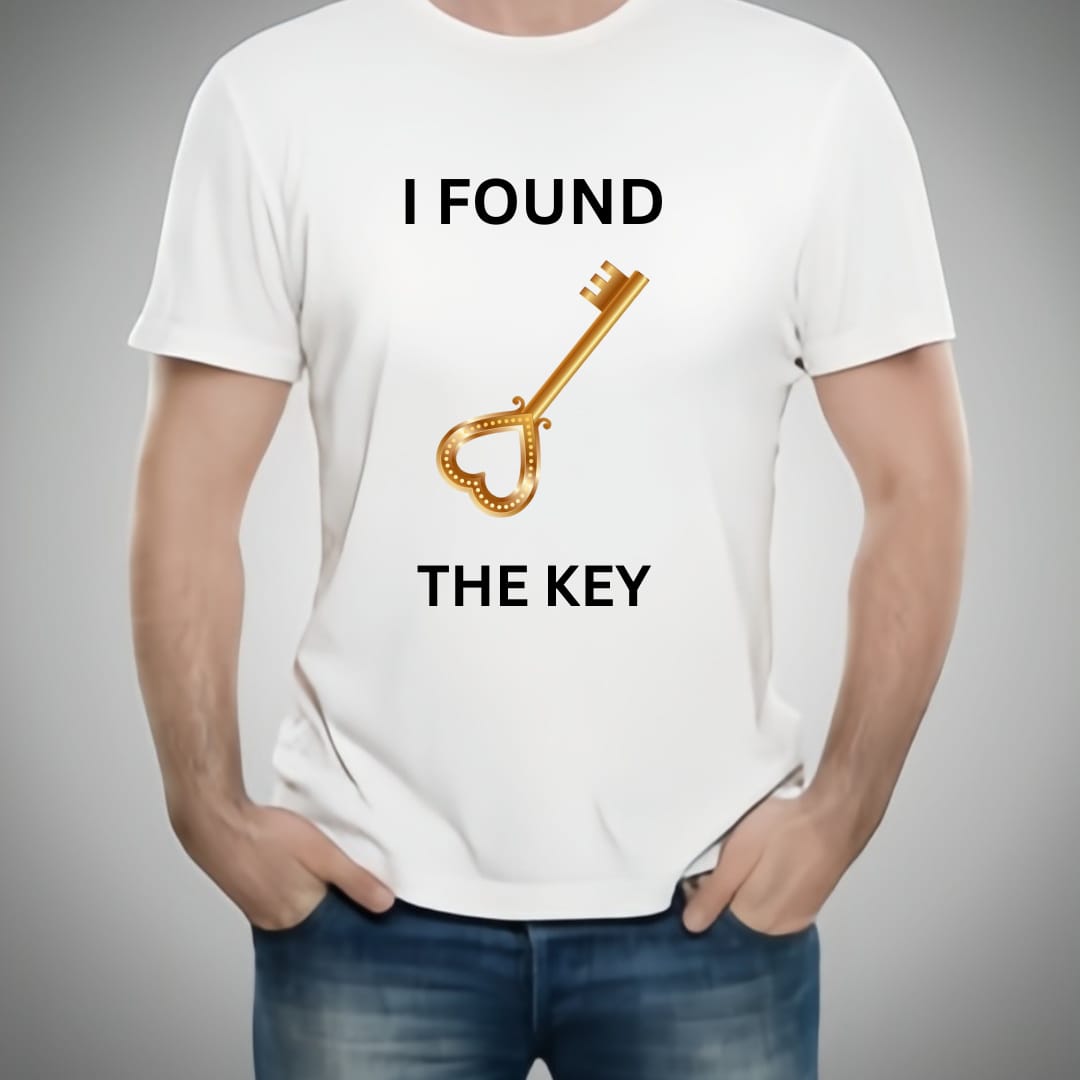 The Key &amp; My Heart Style White T-Shirt - Key &amp; Heart Design T-ShirtsÂ  â€“ Best Quality T-Shirts For Girls | T-Shirt For Women - T-Shirt For MenÂ 