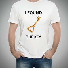 The Key &amp; My Heart Style White T-Shirt - Key &amp; Heart Design T-ShirtsÂ  â€“ Best Quality T-Shirts For Girls | T-Shirt For Women - T-Shirt For MenÂ 