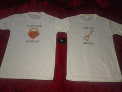 Combo Of My Heart &amp; The Key Style White T-Shirt with Cute Design - Heart &amp; key Design T-ShirtsÂ  â€“ Best Quality T-Shirts For Girls | T-Shirt For Women - T-Shirt For Men