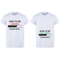 Combo Of Dad to Be &amp; Mom to Be Style White T-Shirt with Cute Design â€“ Best Quality T-Shirts For Girls | T-Shirt For Women - T-Shirt For Men
