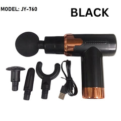 JY-760 Mini Massage Gun Muscle Massager Portable Ultra Massage Heads Usb C Charging Port Massage Gun (Black)