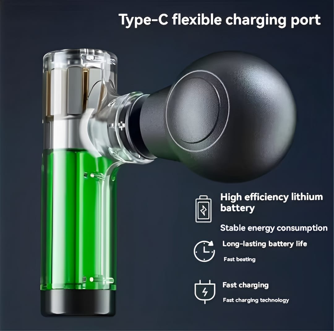 Mini Rechargeable Fascial Gun â€“ Portable Deep Muscle Massager for Pain Relief and Relaxation - Random Color