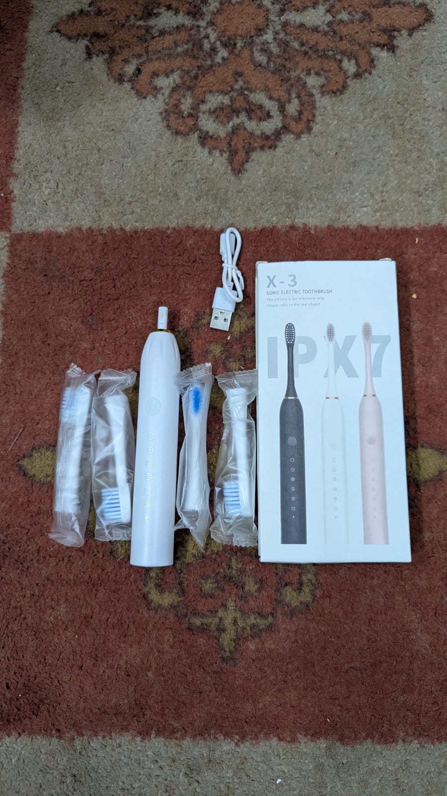 Sonic Electric Toothbrush for Adults IPX7 Waterproof DuPont Brush Head USB Rechargeable High Frequency Cleaning 6 Cleaning Modes