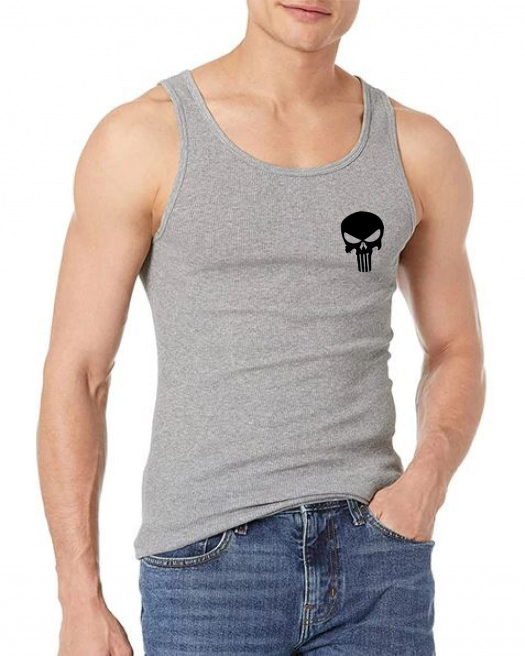 Avengers Logo Sando tank top for Men [Navy Blue] | Workout Tank top gym shirts for men