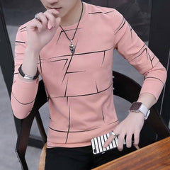 Fancy Cotton Jersey Full Sleeves T Shirt For Men | Best Quality Full Sleeves T Shirt For Men | T Shirt For Boys - Pink T-Shirt with Black PrintÂ 
