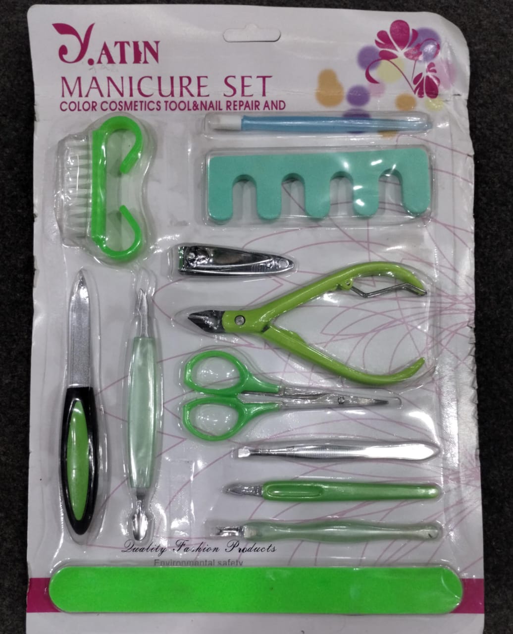 Yatin Professional Manicure Set with Color Cosmetics Tools and Nail Repair Essentials â€“ All-in-One Grooming Kit for Nail Care, Makeup Application, and Nail Treatment â€“ Portable and Durable for Home or Travel Use