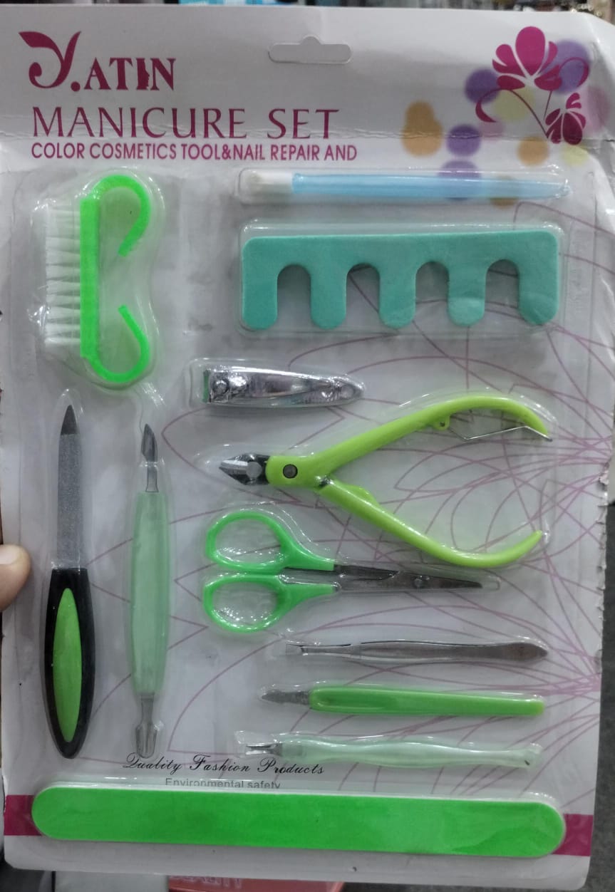 Yatin Professional Manicure Set with Color Cosmetics Tools and Nail Repair Essentials â€“ All-in-One Grooming Kit for Nail Care, Makeup Application, and Nail Treatment â€“ Portable and Durable for Home or Travel Use