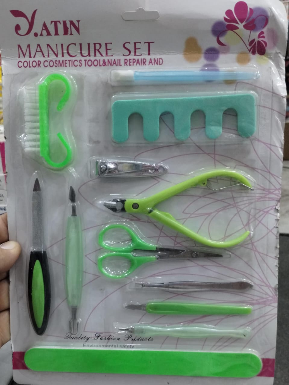 Yatin Professional Manicure Set with Color Cosmetics Tools and Nail Repair Essentials â€“ All-in-One Grooming Kit for Nail Care, Makeup Application, and Nail Treatment â€“ Portable and Durable for Home or Travel Use