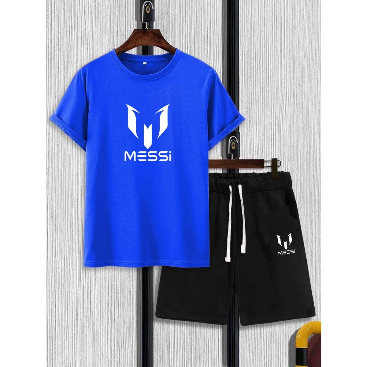 Printed Half Sleeves Cotton Jersey Summer Tracksuit For Boys &amp; Girls T-Shirt &amp; Shorts Gym Sports Outdoor Gaming Tracksuit