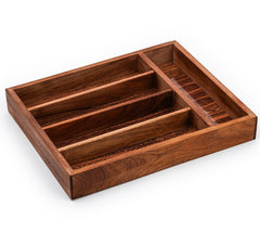 Wood Utensil Holder &amp; Flatware Organizer Tray for Dining and Kitchen Use | Wooden CUTLERY REST WOOD | Wooden Cutlery Rest Tray
