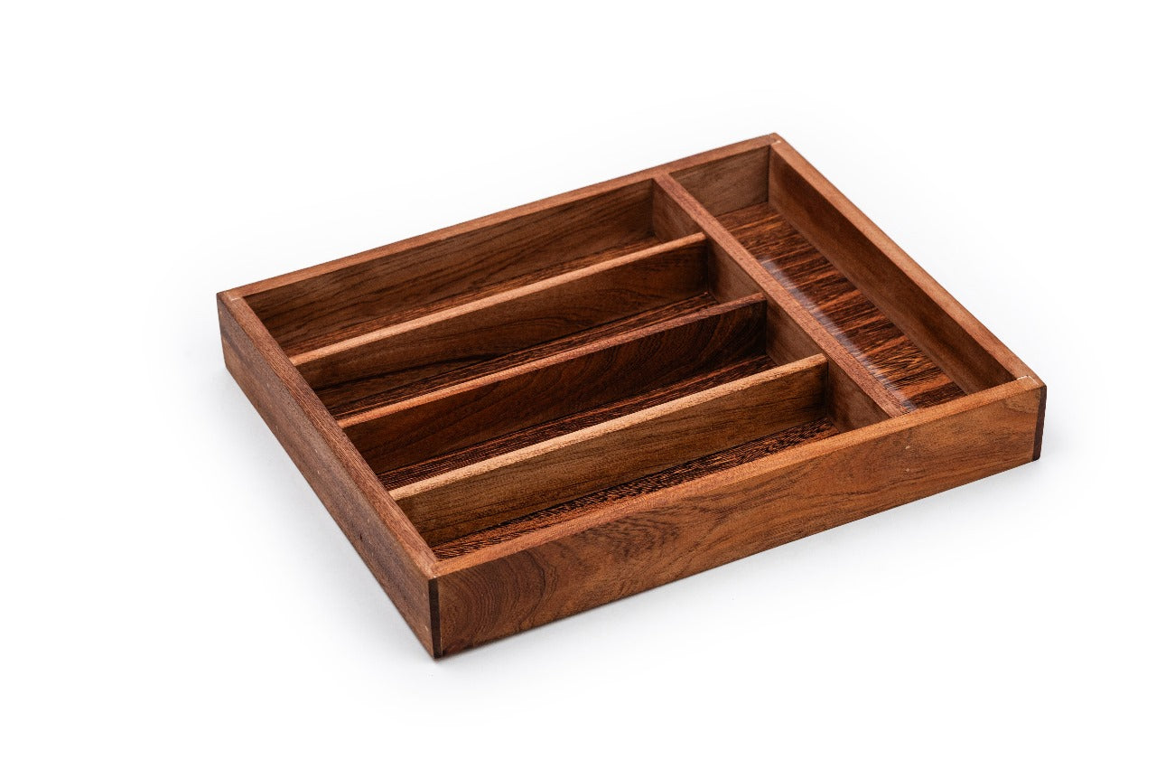 Wood Utensil Holder &amp; Flatware Organizer Tray for Dining and Kitchen Use | Wooden CUTLERY REST WOOD | Wooden Cutlery Rest Tray