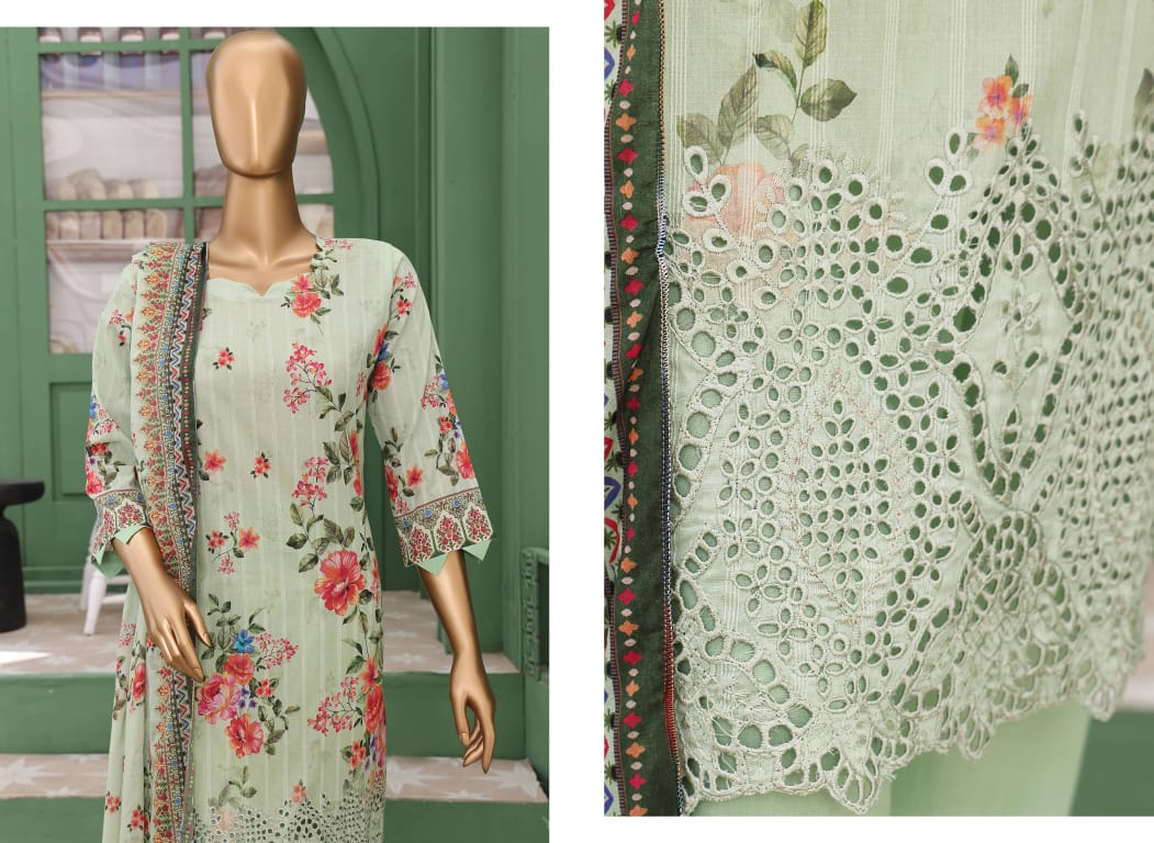 âœ¨ VIVARI  âœ¨ 3 Piece  Luxury Lawn Digital Printed Chickenkari Lawn Shirt/ Luxury Digital Printed  Pure Lawn/Unstitched Suit New Collection For Womens