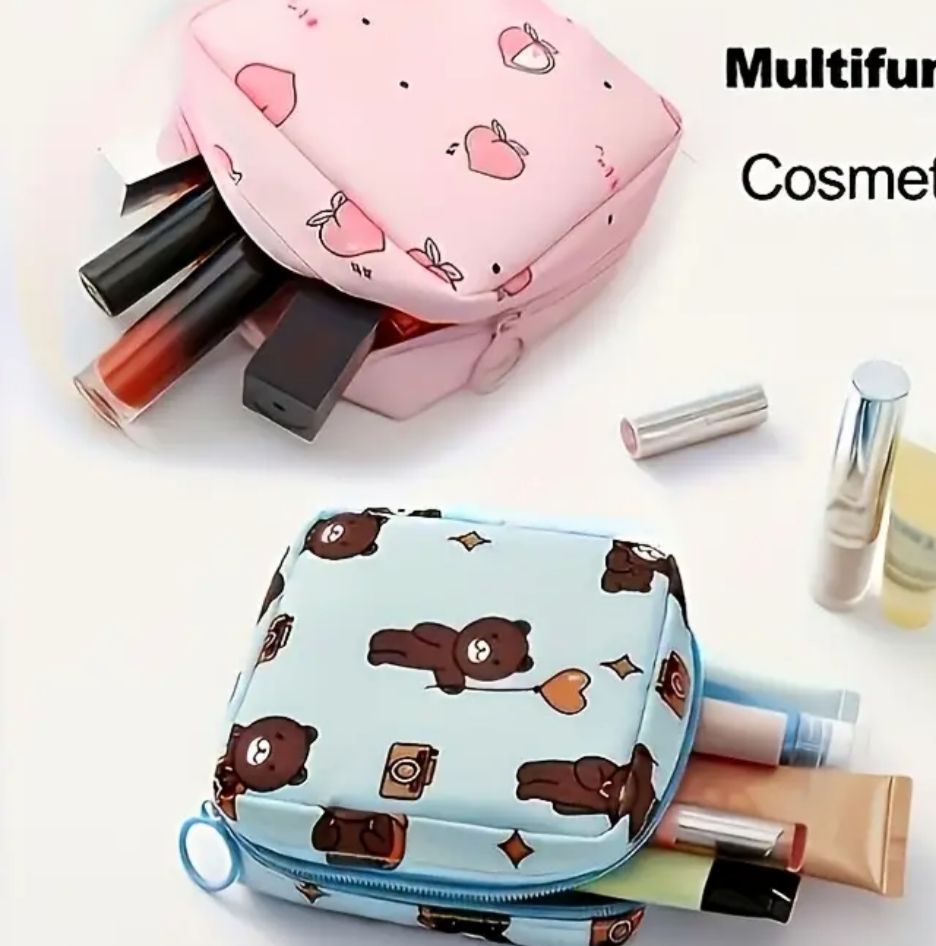 Women Portable Pouch Napkin Cosmetic Bags Organizer / Sanitary Pads Storage Bag / Ladies Makeup Bag Girls Hygiene Pad Bag (random Design &amp; color)