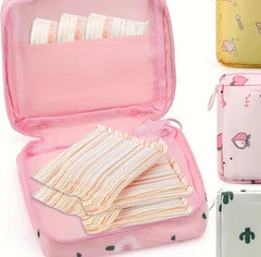 Women Portable Pouch Napkin Cosmetic Bags Organizer / Sanitary Pads Storage Bag / Ladies Makeup Bag Girls Hygiene Pad Bag (random Design &amp; color)