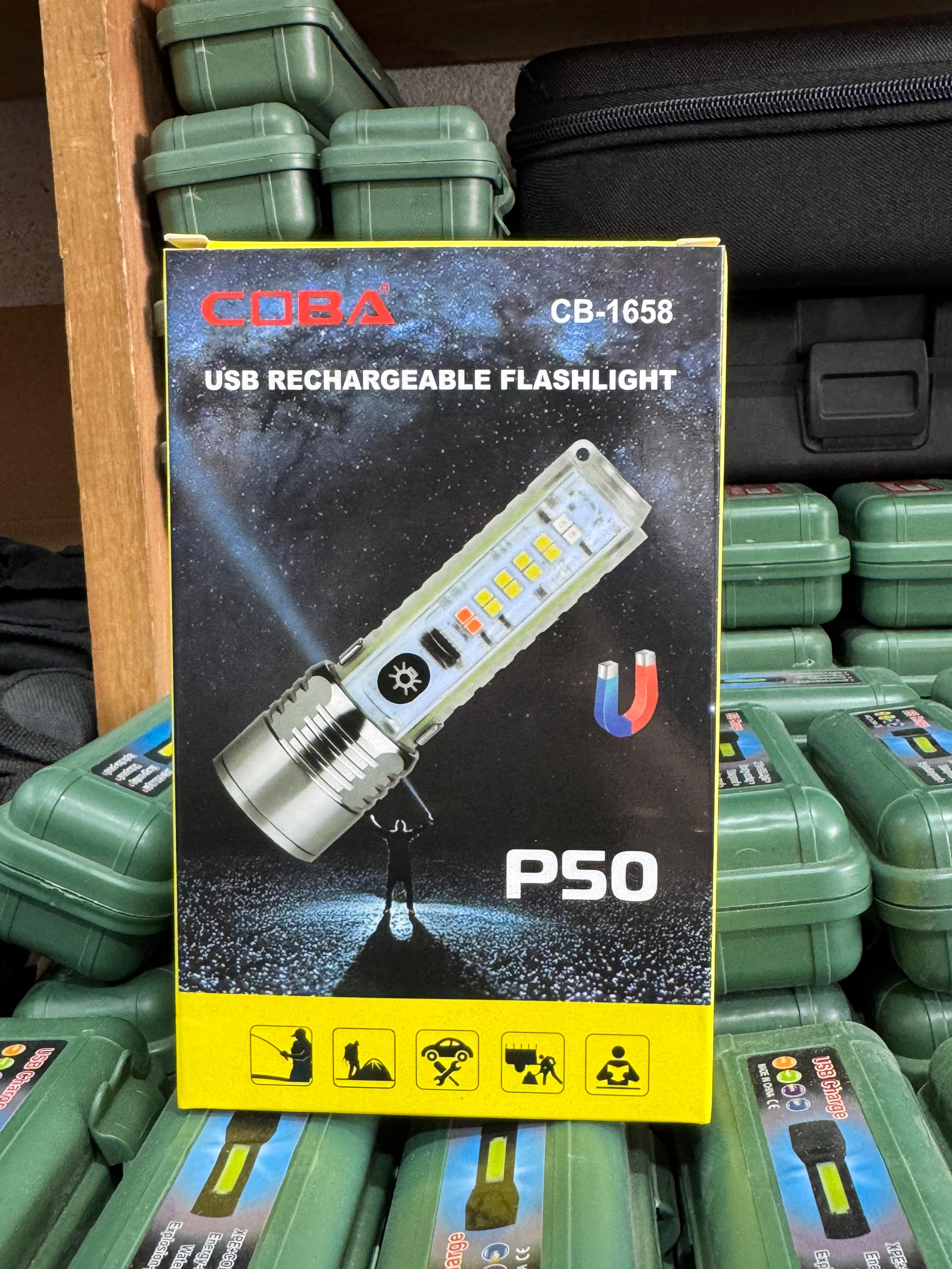 Coba Mini LED Torch Light - Coba CB 1658 â€“ Super Bright Handheld Tactical LightÂ  | Multiple Modes | Zoom-able Electric Flashlight for Camping, Hiking &amp; Cycling ( Random Color )