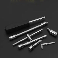 46-Piece Professional Socket Wrench Tool Set with Ratchet Handle, Sockets, Screwdriver Bits for Car, Motorcycle, Bicycle, Home Repair, Mechanical Work, Garage and DIY Maintenance Tasks, Portable Heavy-Duty Tool Kit