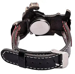 Menâ€™s Motorcycle-Inspired Analog Wrist Watch with Bike Look Stainless Steel Dial â€“ Stylish Daily Watch with Premium Leather Strap (Without Box)