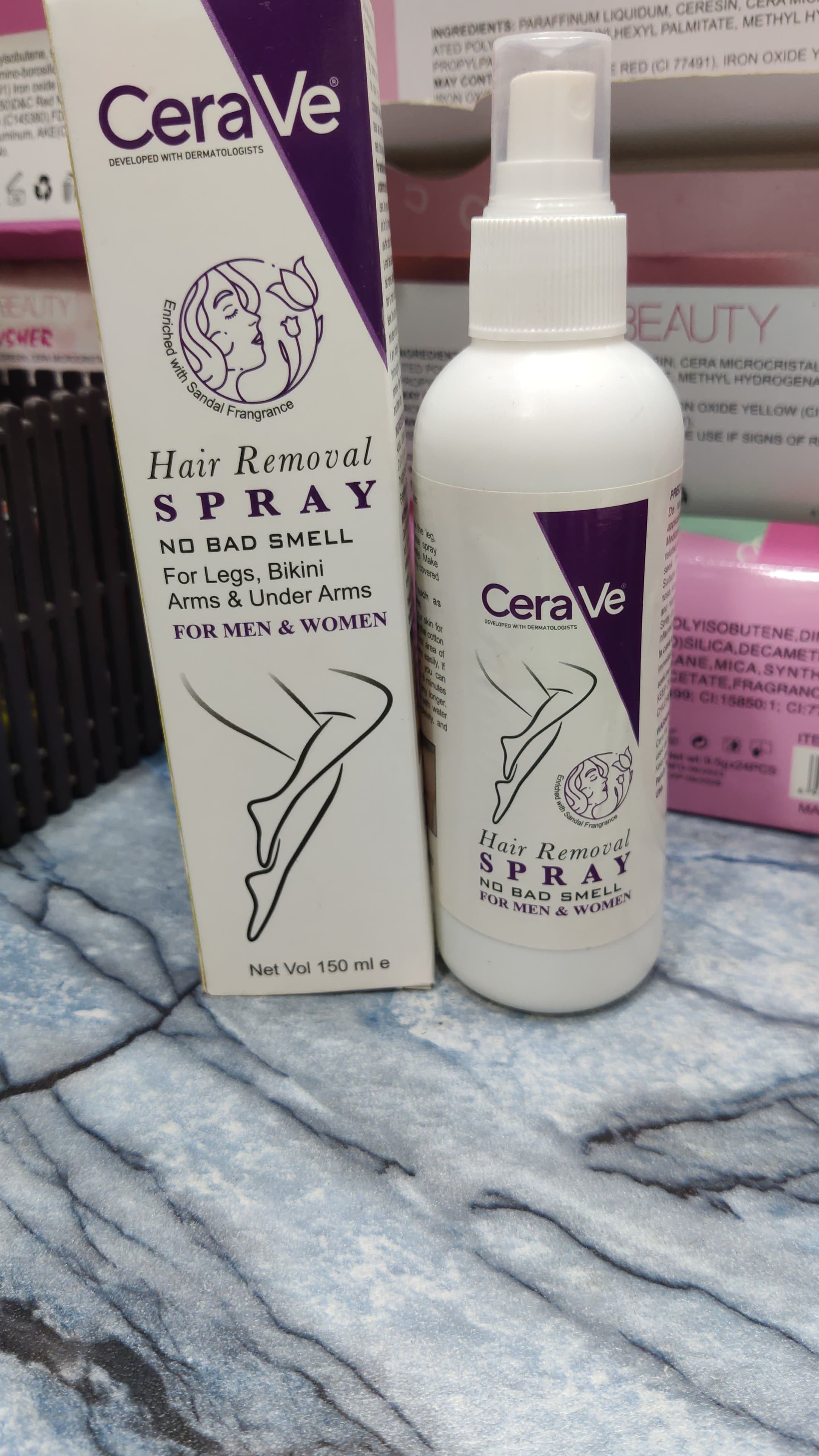 Cereve Hair Removal Spray for Women â€“ Fast, Painless Hair Removal for Legs, Arms &amp; Body, Smooth Skin at Home | Hair Removal