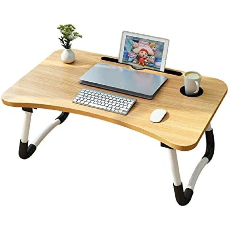 Haverit Wooden Laptop Table - Laptop Stand - Floor Table - Laptop table - Drawing Desk - Bed Tray Table Fold-able - Table Notebook Stand Reading Holder - Study Table - Portable Desk