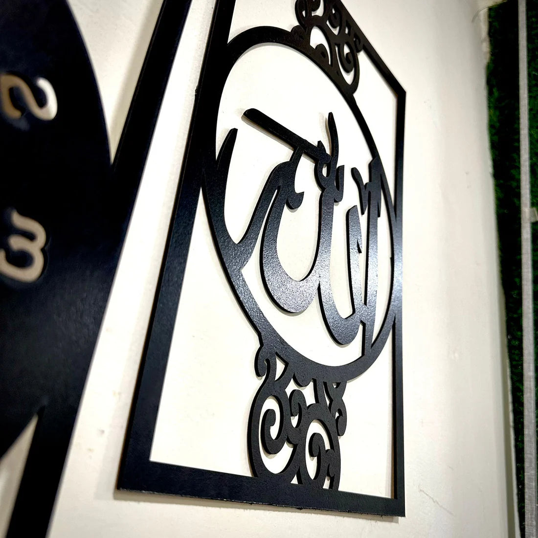 Islamic Allah Muhammad (SAW) 3d wood wall clock  For Home And Office Decoration