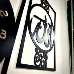 Islamic Allah Muhammad (SAW) 3d wood wall clock  For Home And Office Decoration