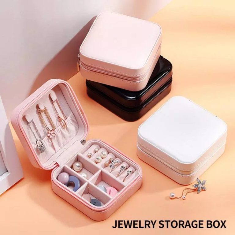 Travel Leather Pocket Jewellery Organizer  with Box (Mix/Random color)