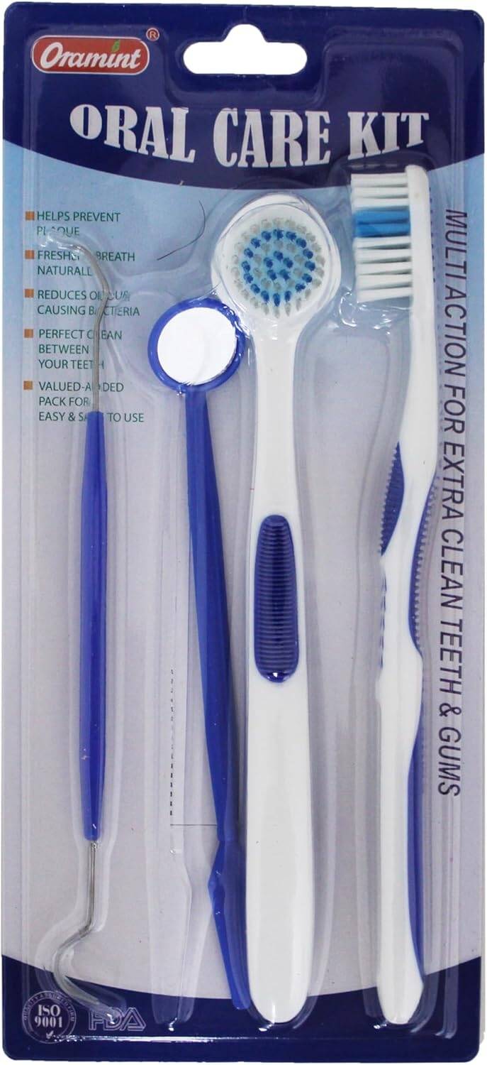 Oral Care Brush Kit 4 in 1 | Best Quality Oral Care Kit 04 PCs - Oral Hygiene Oral Care ( Random Color )