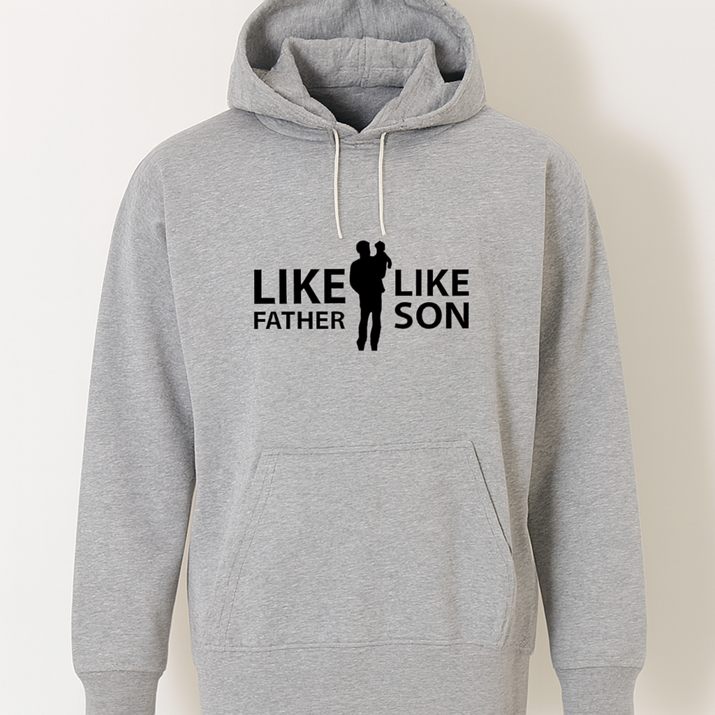 New Winter Collection Full Grey Hoodie Father And Son Printed For Men And Boys