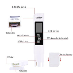 3-in-1 Digital TDS, EC & Temperature Water Quality Tester (High Quality)