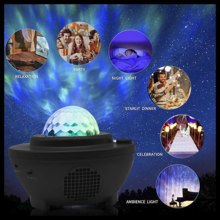 Starry Projector Light Galaxy Seen for Kids, LED Star Projector Star Lights with Remote Control, Night Light Compatible with Alexa &amp;Google Bluetooth Speaker, Nebula Projector with Ocean Wave, Christmas Gift for Kids