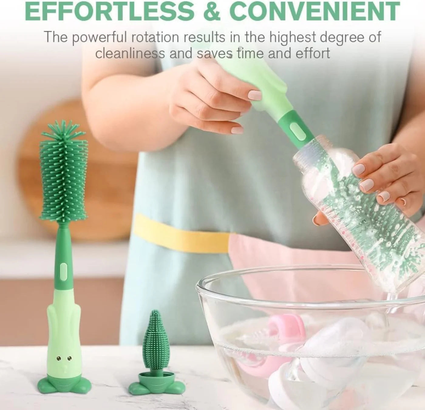 3-in-1 Silicone Baby Bottle Cleaning Brush Set â€“ Pacifier, Straw, and Bottle Scrubber