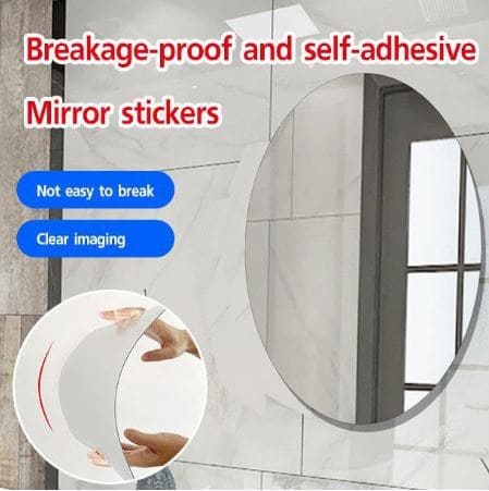 3 Pcs Flexible Self Adhesive Oval Shape Mirror Sticker