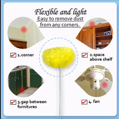 Removable Ceiling Fan Duster Washable Retractable Clean Brush Soft Duster Brush Anti Dusting Brush Home Cleaning