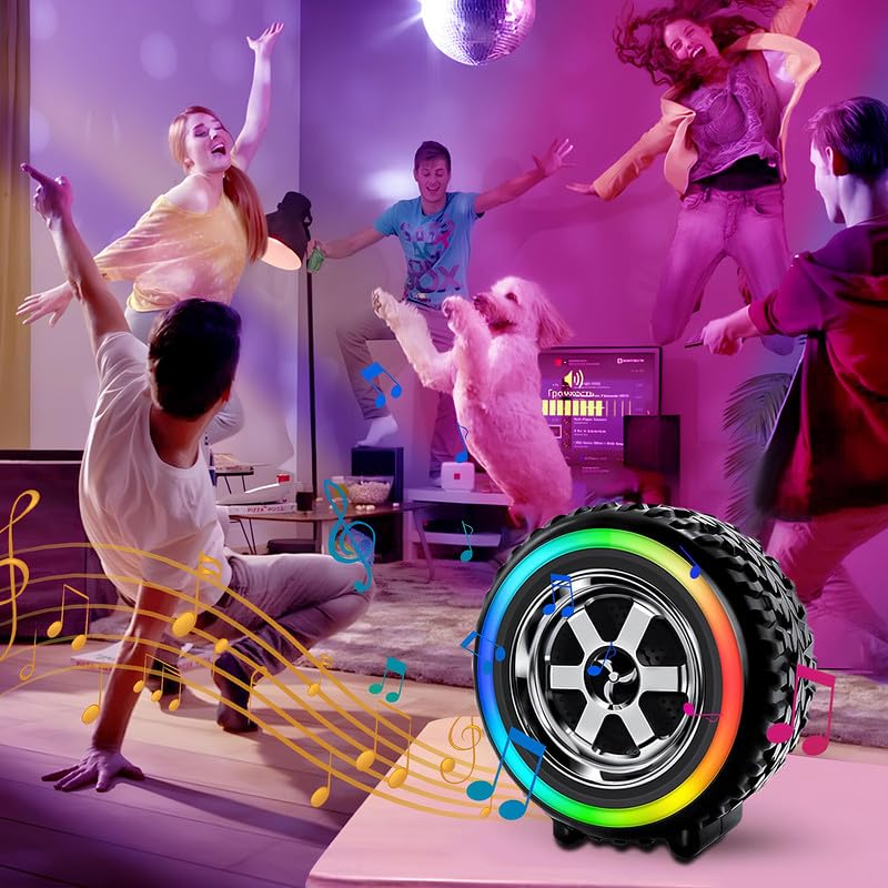 Wheel Shape Bluetooth Speaker | Wireless, Portable, AudioMusic, USB Rechargeable, for Outdoor Events (Random Color)