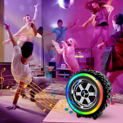 Wheel Shape Bluetooth Speaker | Wireless, Portable, AudioMusic, USB Rechargeable, for Outdoor Events (Random Color)