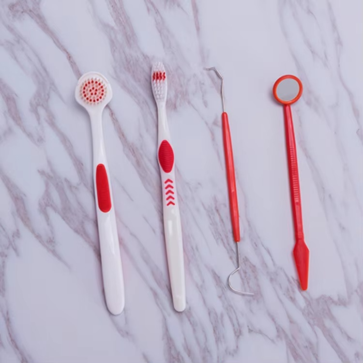 Oral Care Brush Kit 4 in 1 | Best Quality Oral Care Kit 04 PCs - Oral Hygiene Oral Care ( Random Color )