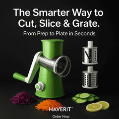 Haverit™ Drum Cutter – The Ultimate 3-in-1 Slicer, Shredder & Grater for Effortless Cooking