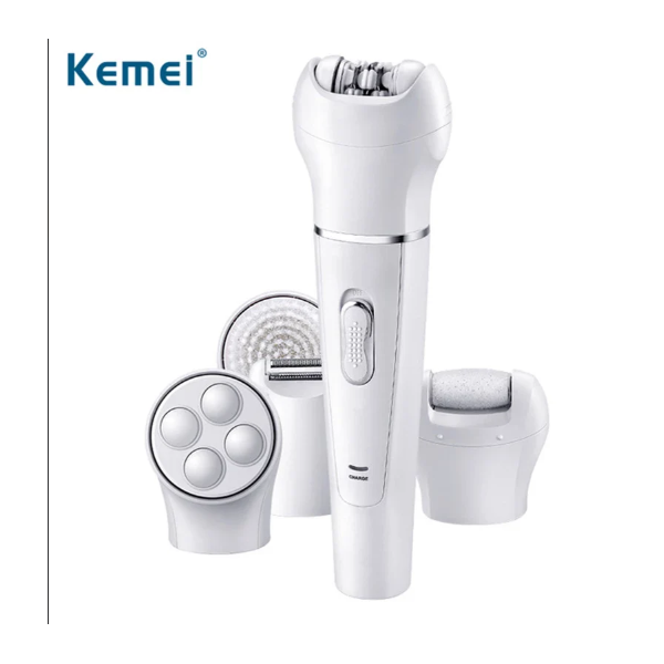 KEMEI KM-2199 Electric Ladies Hair Removal Trimmer 5 in 1 Epilator With Callus Remover ( Random Color )